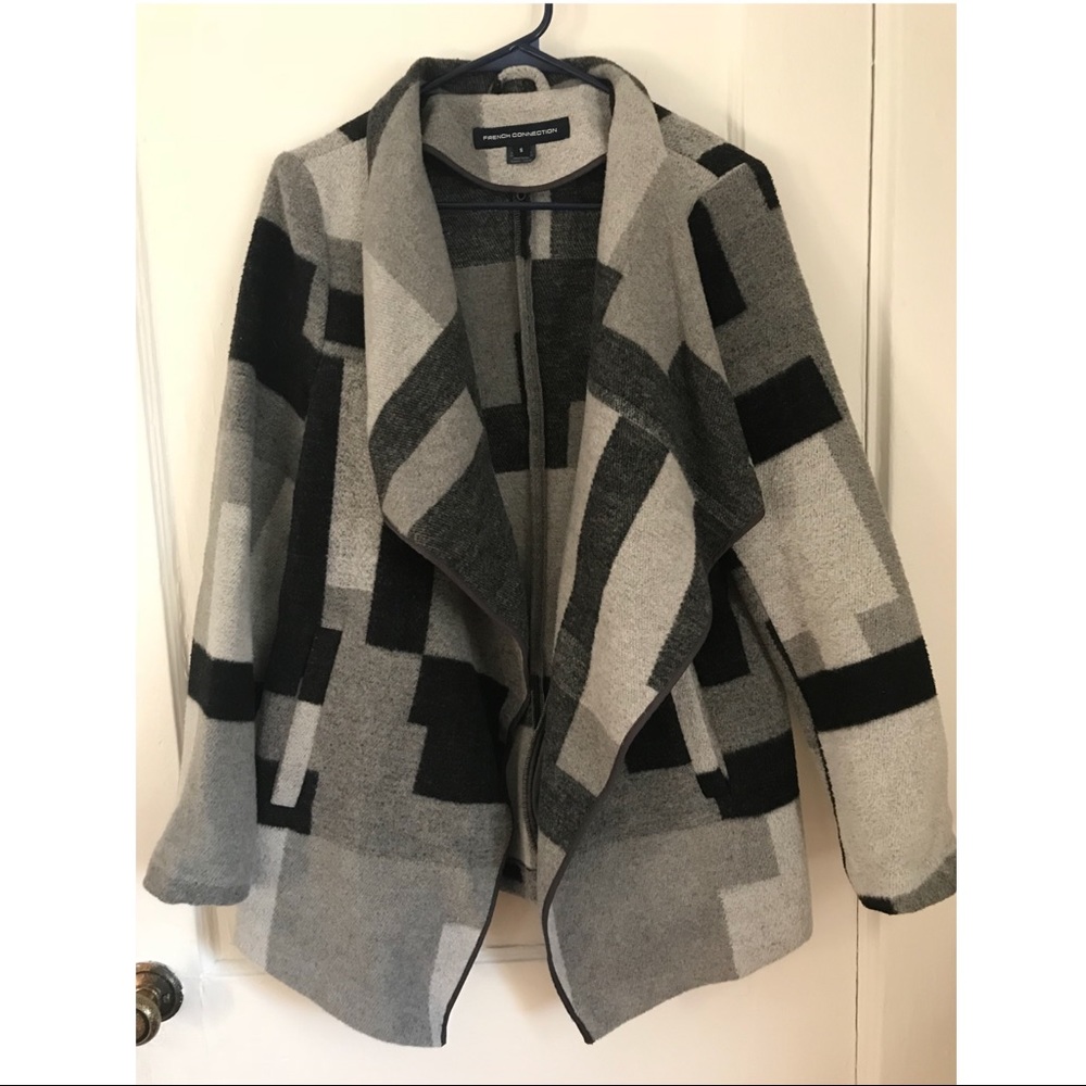 French Connection Drape Front Sweater Coat